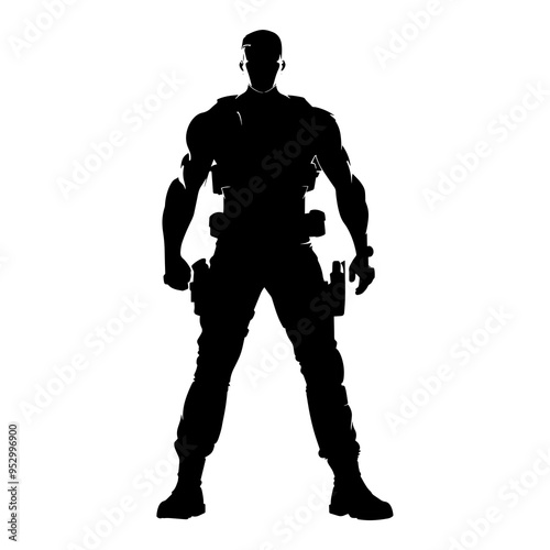  vector silhouette of a Action Figure