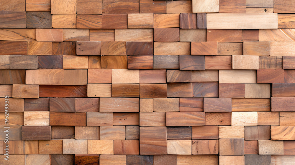 Stacked wooden blocks forming a textured pattern for natural wood design Stacked wooden blocks forming a textured pattern for natural wood design