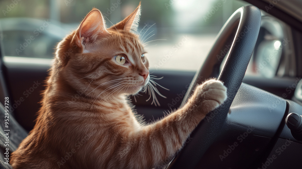 Funny Cat Driving a Car Funny Cat Driving a Car