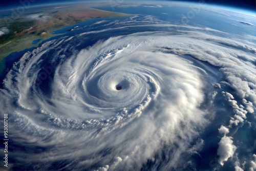 Aerial view of a hurricane