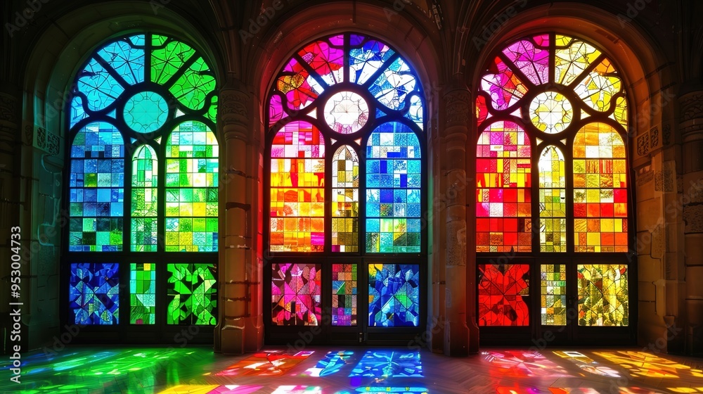 Fototapeta premium colourful stained glass wallpaper