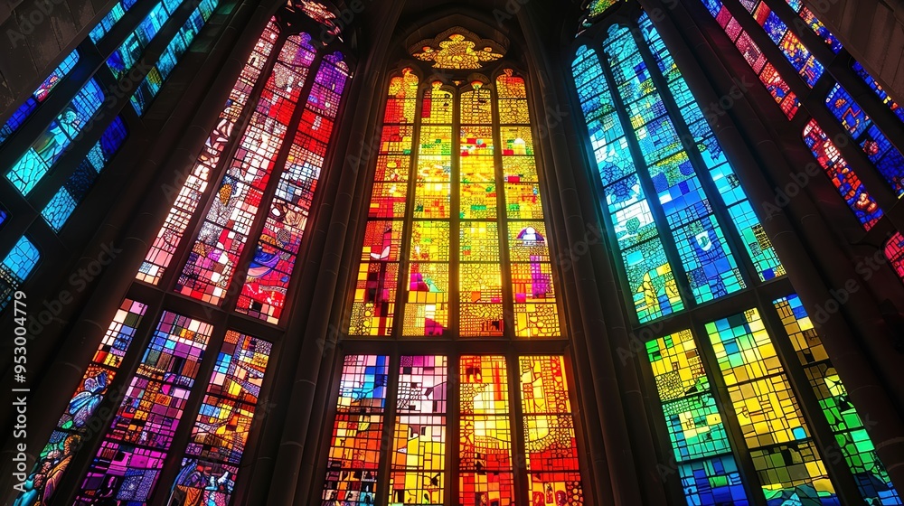 Obraz premium colourful stained glass wallpaper