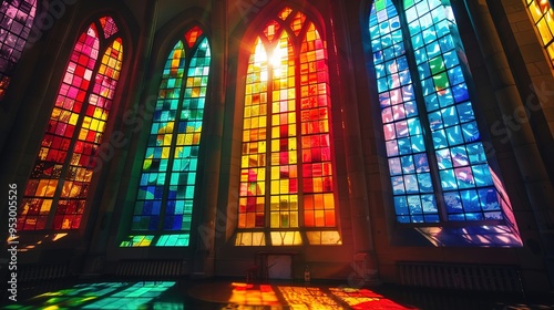 Colourful church window wallpaper