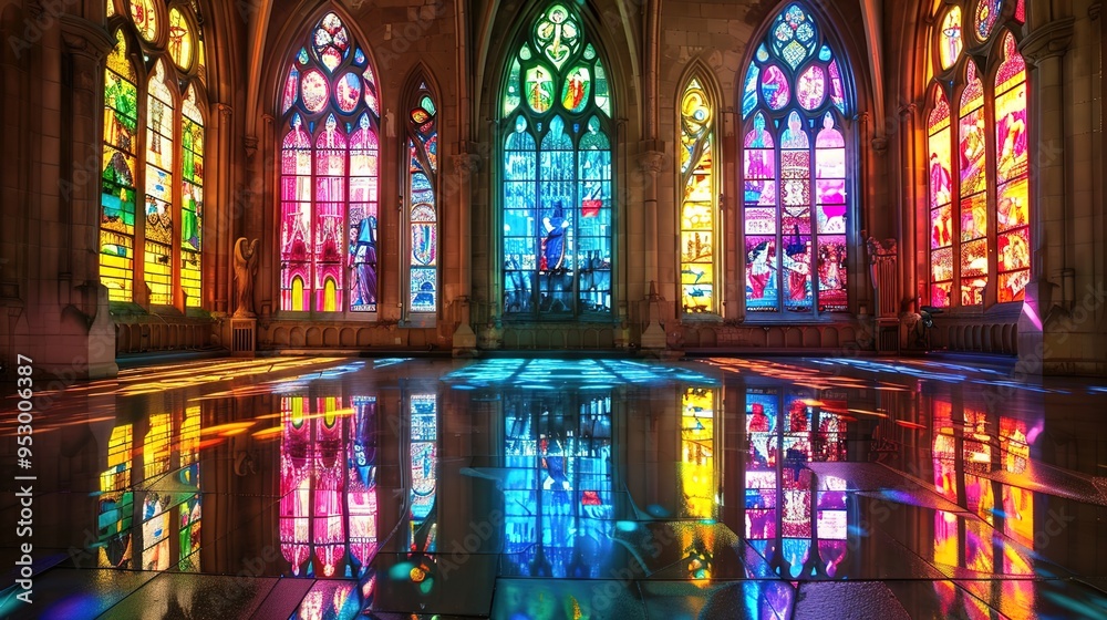 Obraz premium colourful stained glass wallpaper