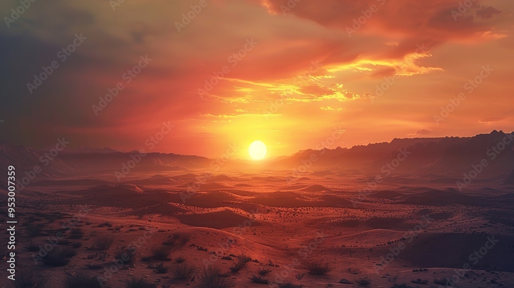 Desert sunset pattern wallpaper
