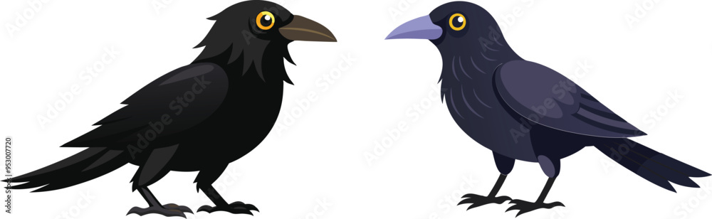 Obraz premium crow illustration on white 