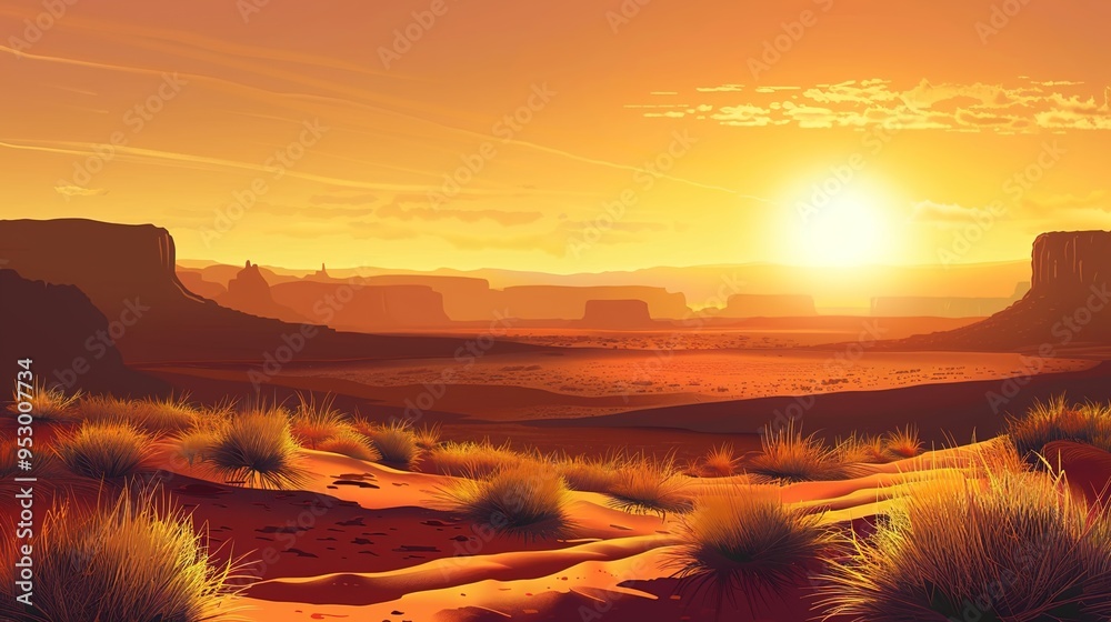 Desert sunset pattern wallpaper Desert sunset pattern wallpaper