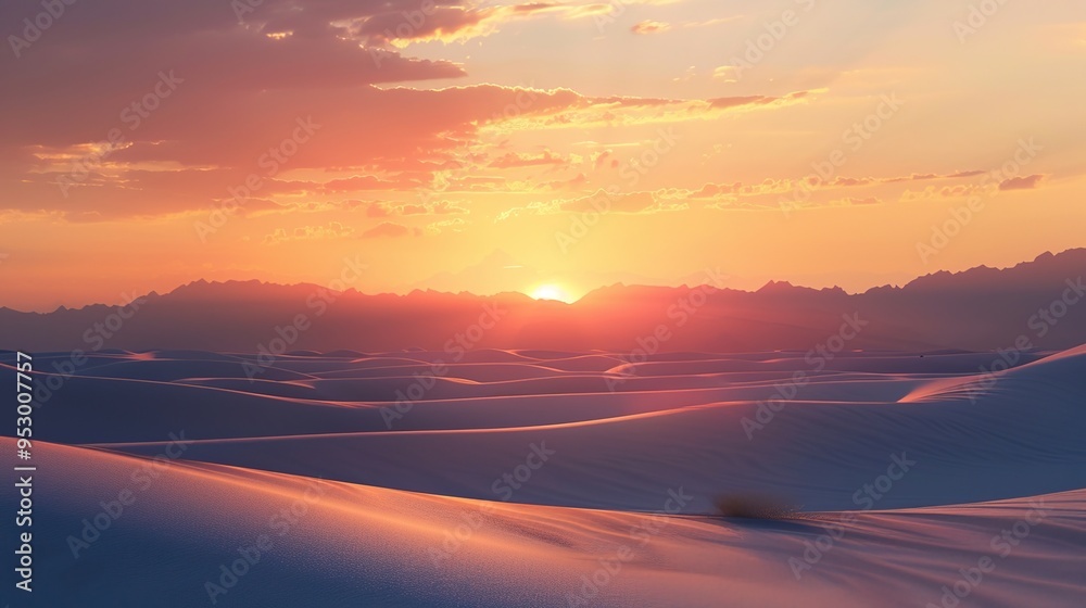 Obraz premium Desert sunset pattern wallpaper