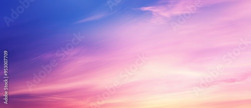 Blurred Gradient Sunset Background: Blue and Pink Sky