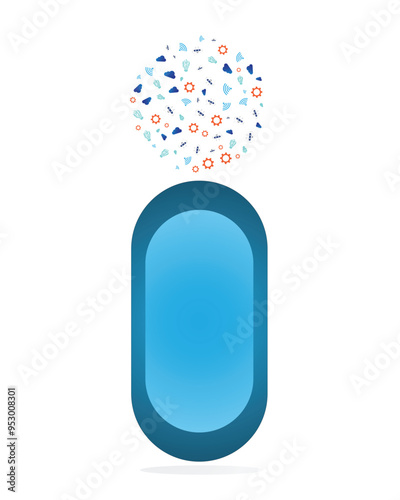 A vector of artificial intelligence sign on blue back ground