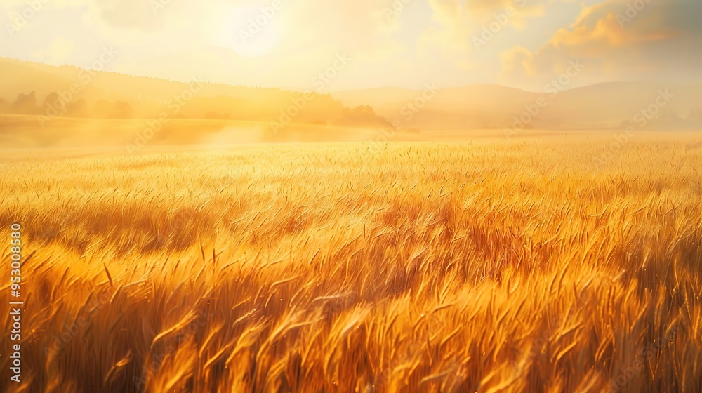 Fototapeta premium golden wheat field wallpaper