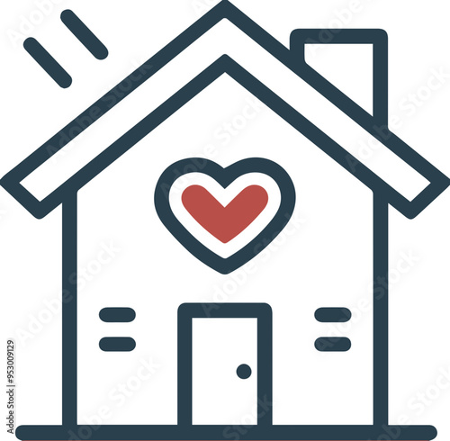 사랑과 가족의 개념을 상징하는 주택 이미지