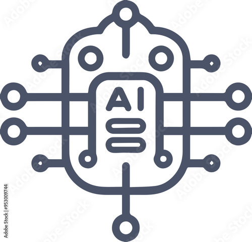 인공지능 회로 아이콘, 기술, 미래, AI 관련 이미지