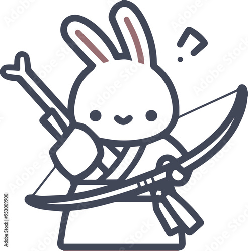 검을 든 토끼, 무사, 만화 캐릭터, 동물, 전사, 판타지, 검술, 의지