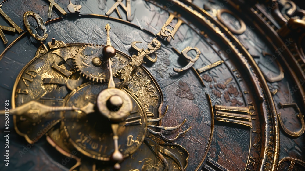 Naklejka premium clock pattern wallpaper