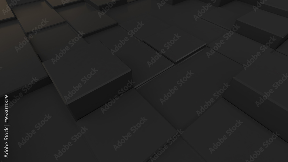 Fototapeta premium black square pattern background,science and technology concept,3d rendering