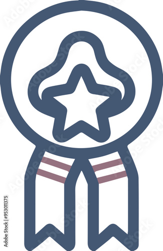 리본 메달 아이콘, 수상, 승리, 상징, 성취, 메달 디자인