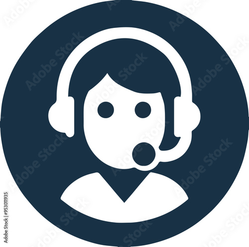 고객 지원, 콜센터, 상담원 관련 아이콘 일러스트