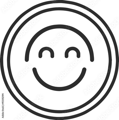미소를 짓고 있는 얼굴을 나타내는 심플한 아이콘
