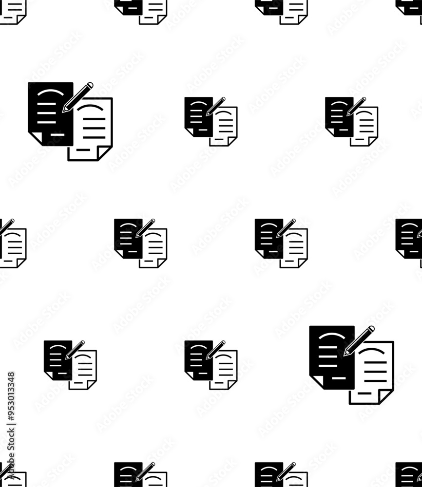 Notepad Pencil Icon Seamless Pattern M_2407004 Notepad Pencil Icon Seamless Pattern M_2407004