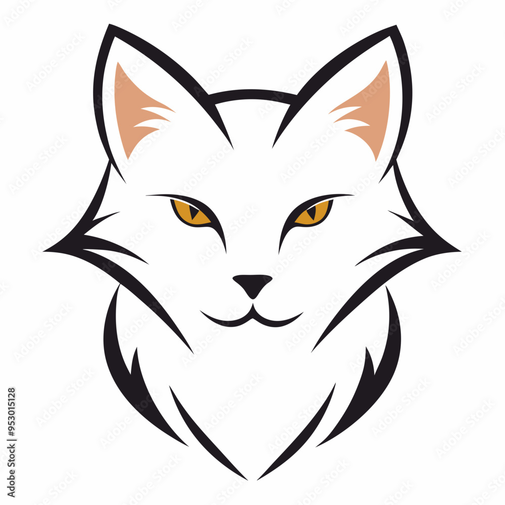 Cat head icon vector line art illustration
Cat head icon vector line art illustration