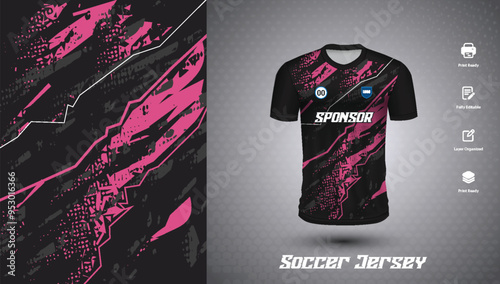 Soccer jersey design for sublimation or sports t-shirt design for cricket football
