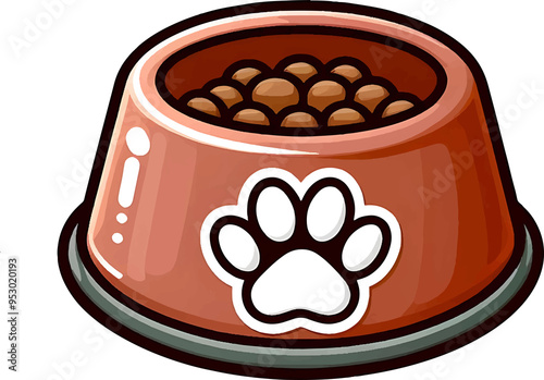 Dog Food Bowl Illustration 