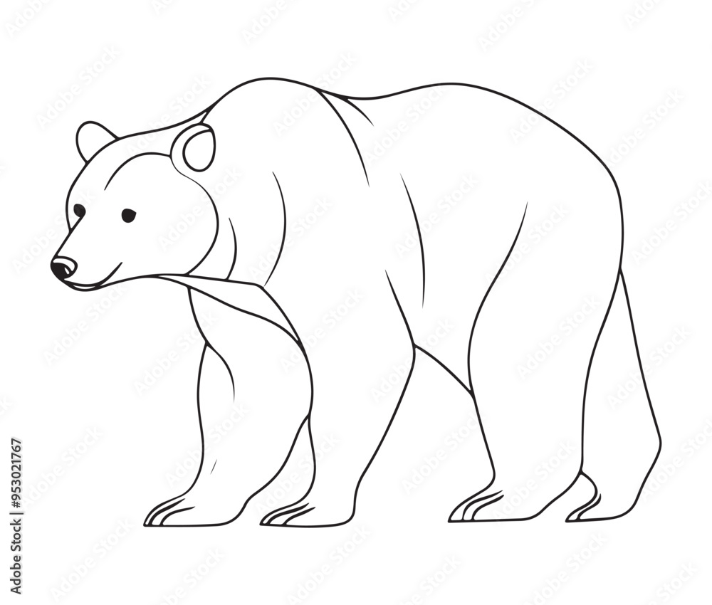 silhouette of bear vector illustration. polar bear vector silhouette of bear vector illustration. polar bear vector