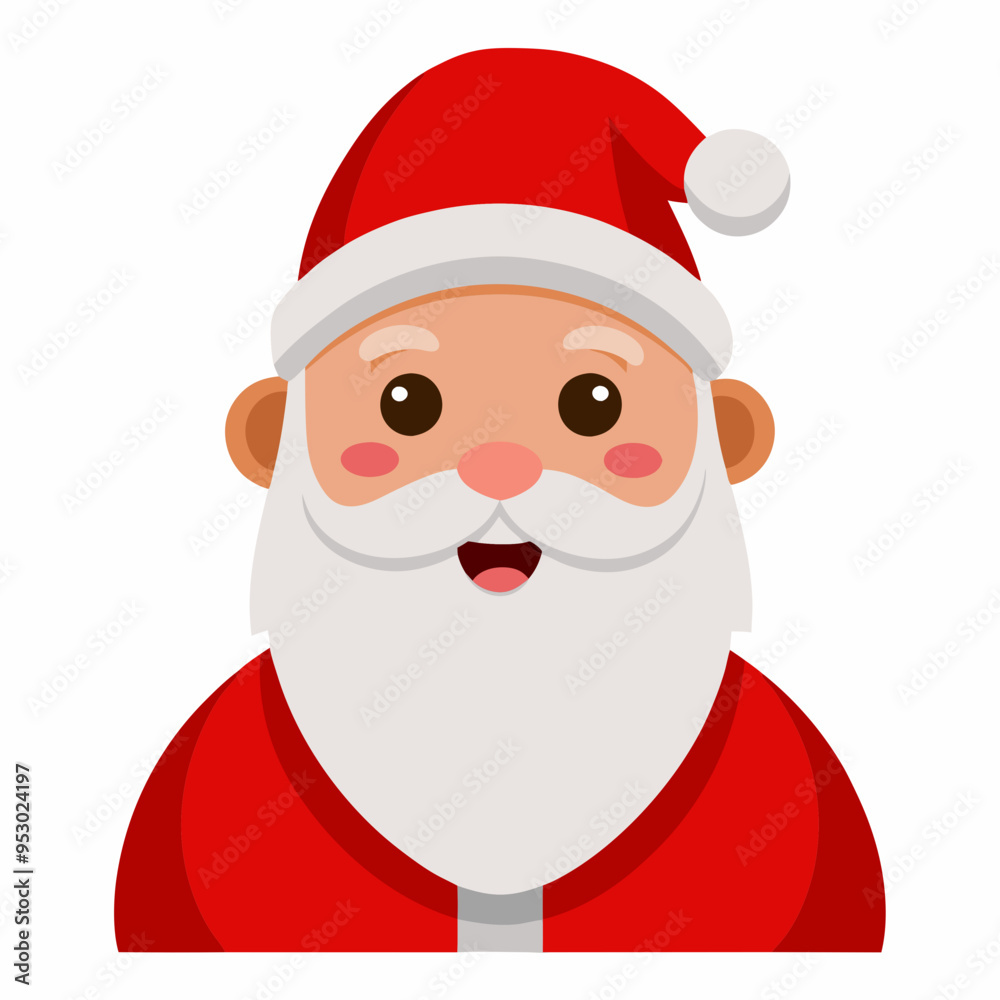Christmas Santa smiling vector art illustration Christmas Santa smiling vector art illustration