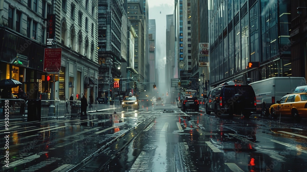 Obraz premium rainy night city wallpaper