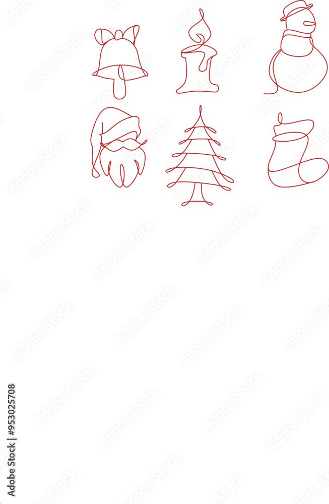 Christmas set icon lineart design vector fot template and background Christmas set icon lineart design vector fot template and background