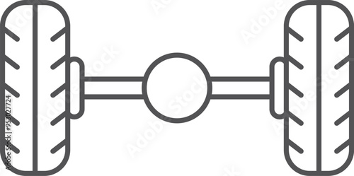 Wheel axle line icon. Car differential part