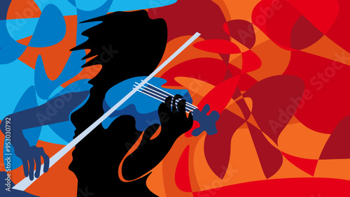 pop art violinis background art abstract design vector print