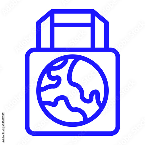 environmentally friendly bag in colour icon -environmental, nature, globe, ecology, concept, global, environment