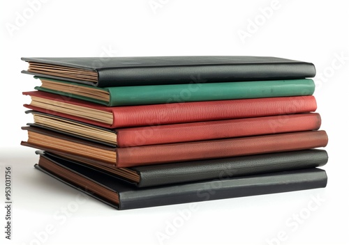 A stack of books isolated on a white background