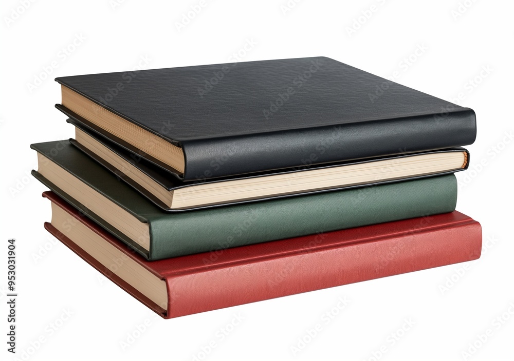 A stack of books isolated on a white background A stack of books isolated on a white background