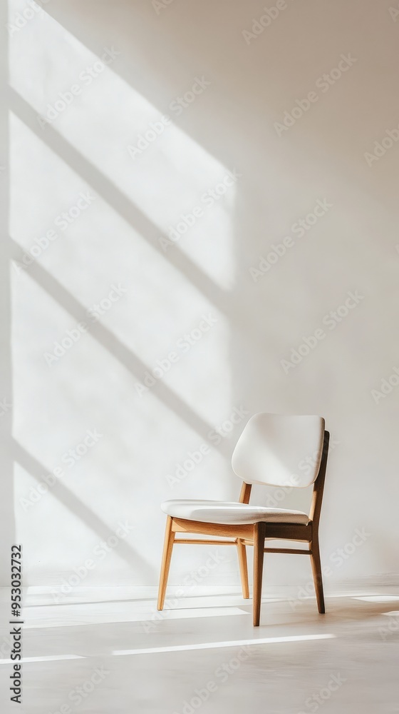 White Chair in a Minimalist Room. White Chair in a Minimalist Room.