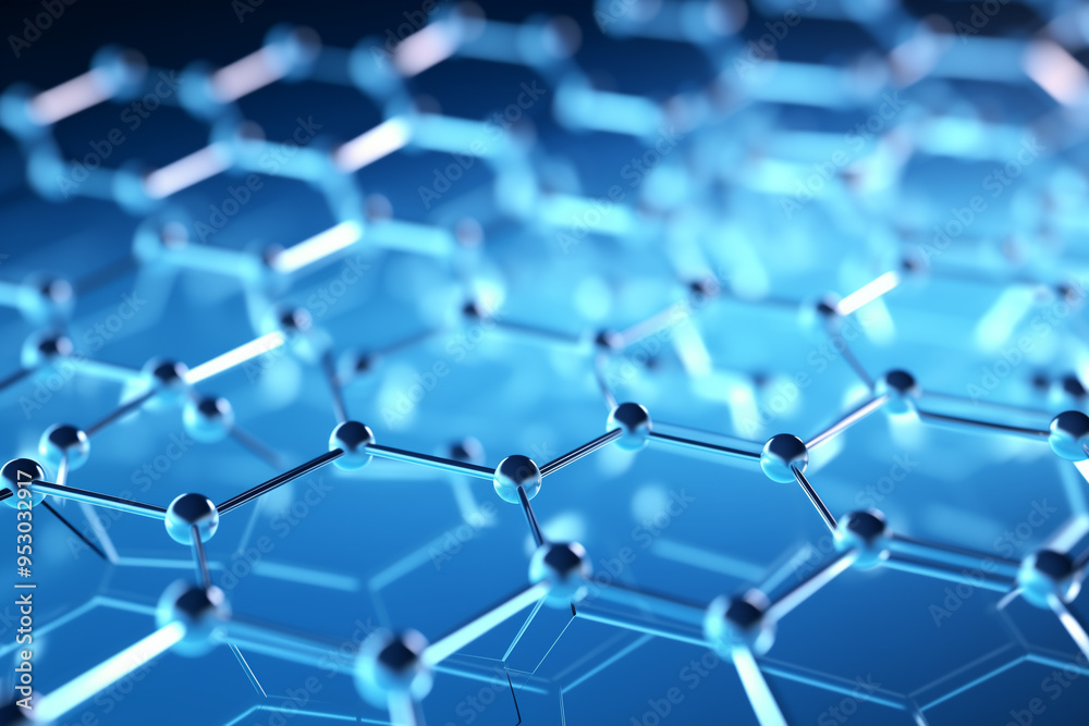 Abstract blue hexagons pattern background for design.Hi-tech science and research concept innovation. Abstract blue hexagons pattern background for design.Hi-tech science and research concept innovation.