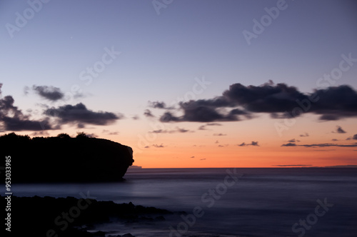Sunrise in Poipu, Kauai, Hawaii, Looking out over the Pacific Ocean