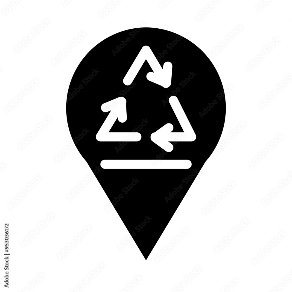 recycling location in solid icon recycling location in solid icon