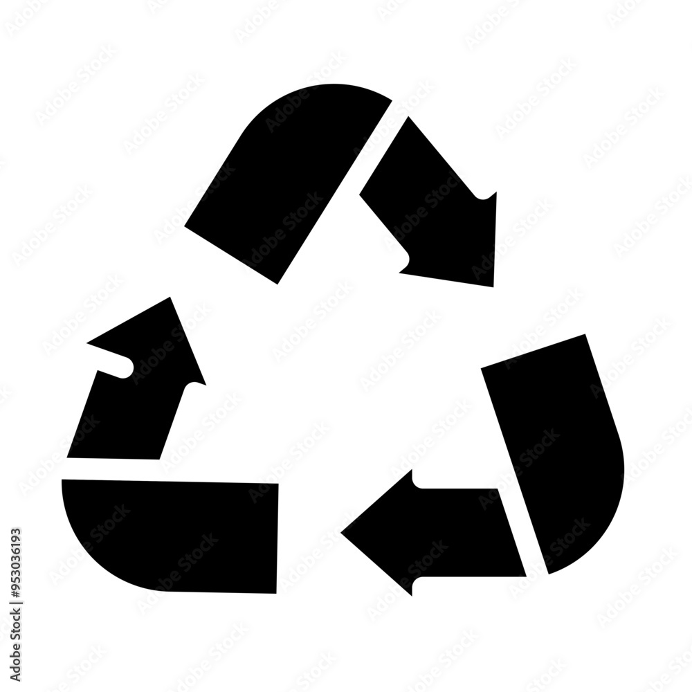 recycling symbol in solid icon