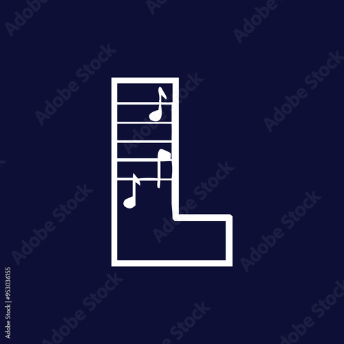 music l latter logo design