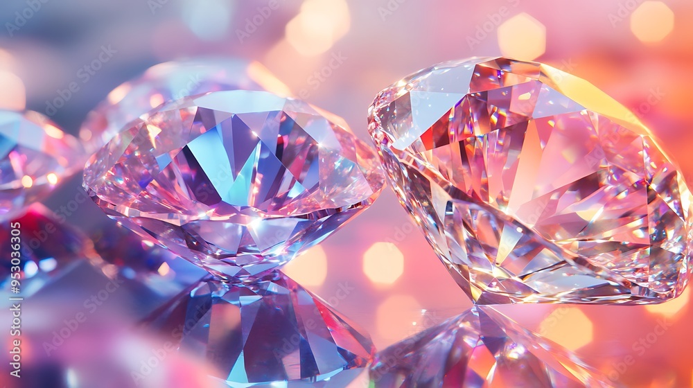 Sparkling Diamonds on a Pink Background Sparkling Diamonds on a Pink Background