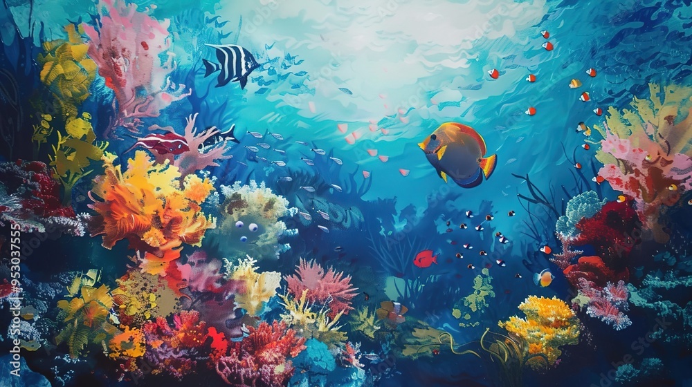 Fototapeta Fish underwater pattern wallpaper