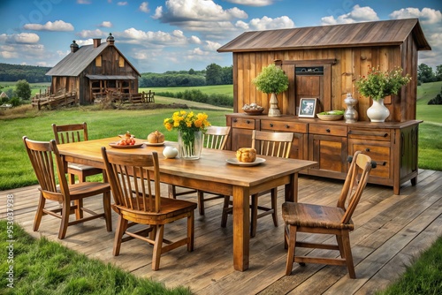 farmhouse furniture lancaster ohio rustic wooden pieces locally sourced materials cozy country home decor traditional photo