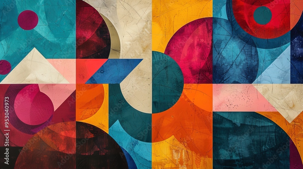 Fototapeta premium Geometric pattern wallpaper