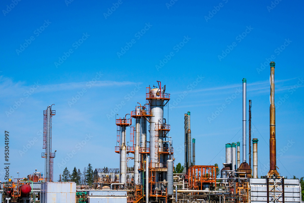 Industrial plant for producing chemicals by roadside Industrial plant for producing chemicals by roadside