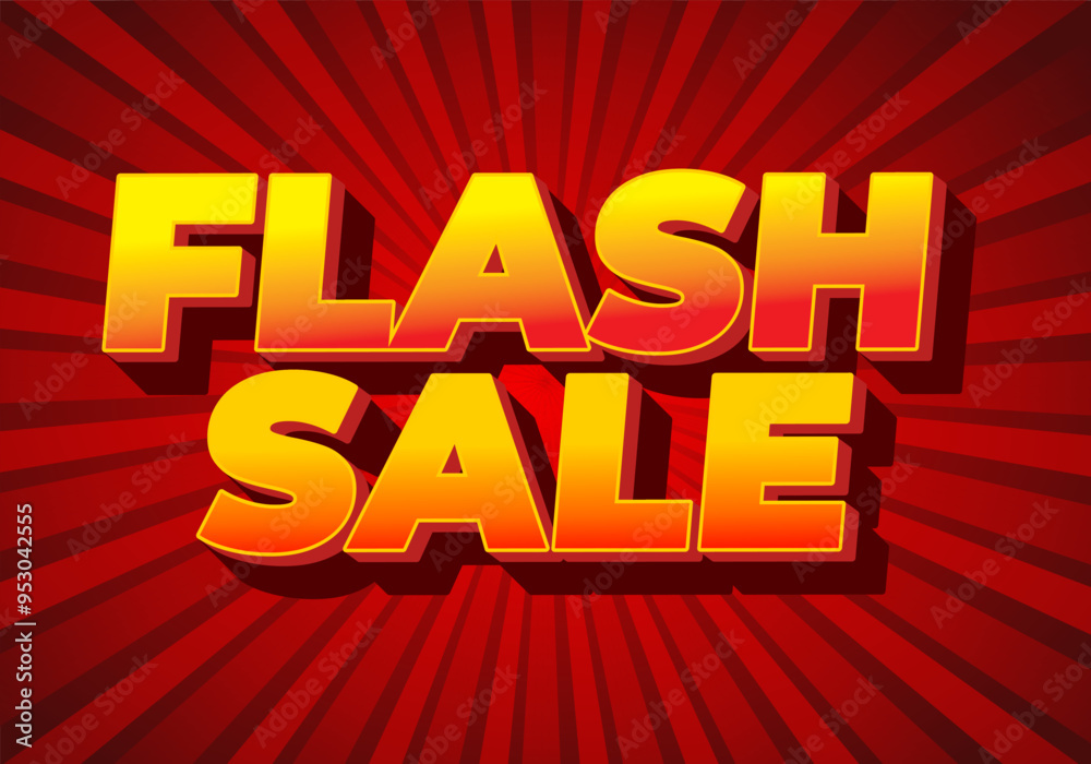 Flash sale. Text effect in 3D style for digital or pint promotion Flash sale. Text effect in 3D style for digital or pint promotion