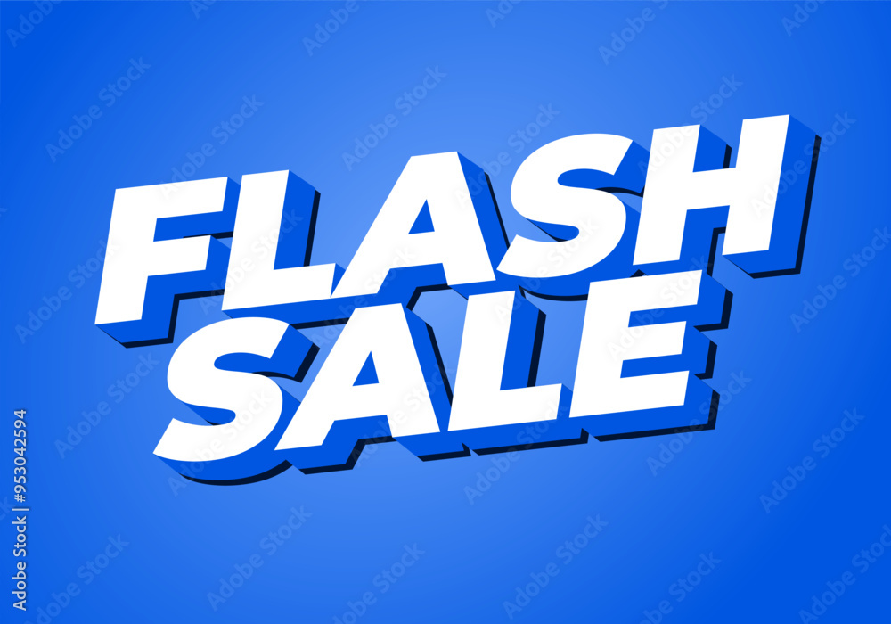 Flash sale. Text effect in 3D style for digital or pint promotion Flash sale. Text effect in 3D style for digital or pint promotion