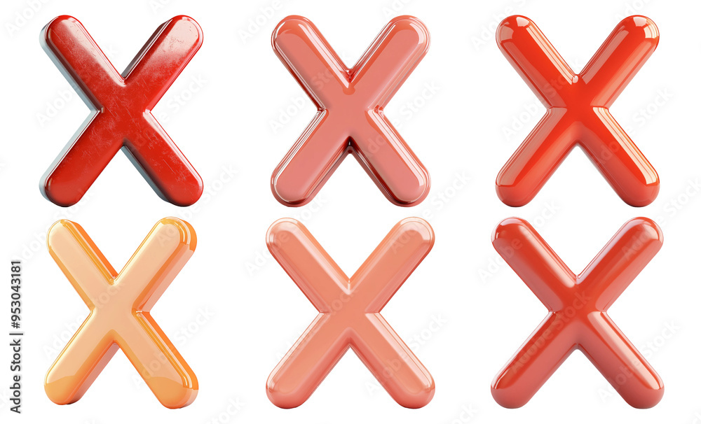 Fototapeta premium Red cross marks in different designs isolated on transparent background